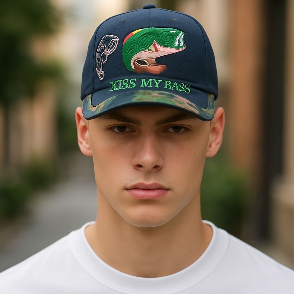 Blue and Green Bass Hat